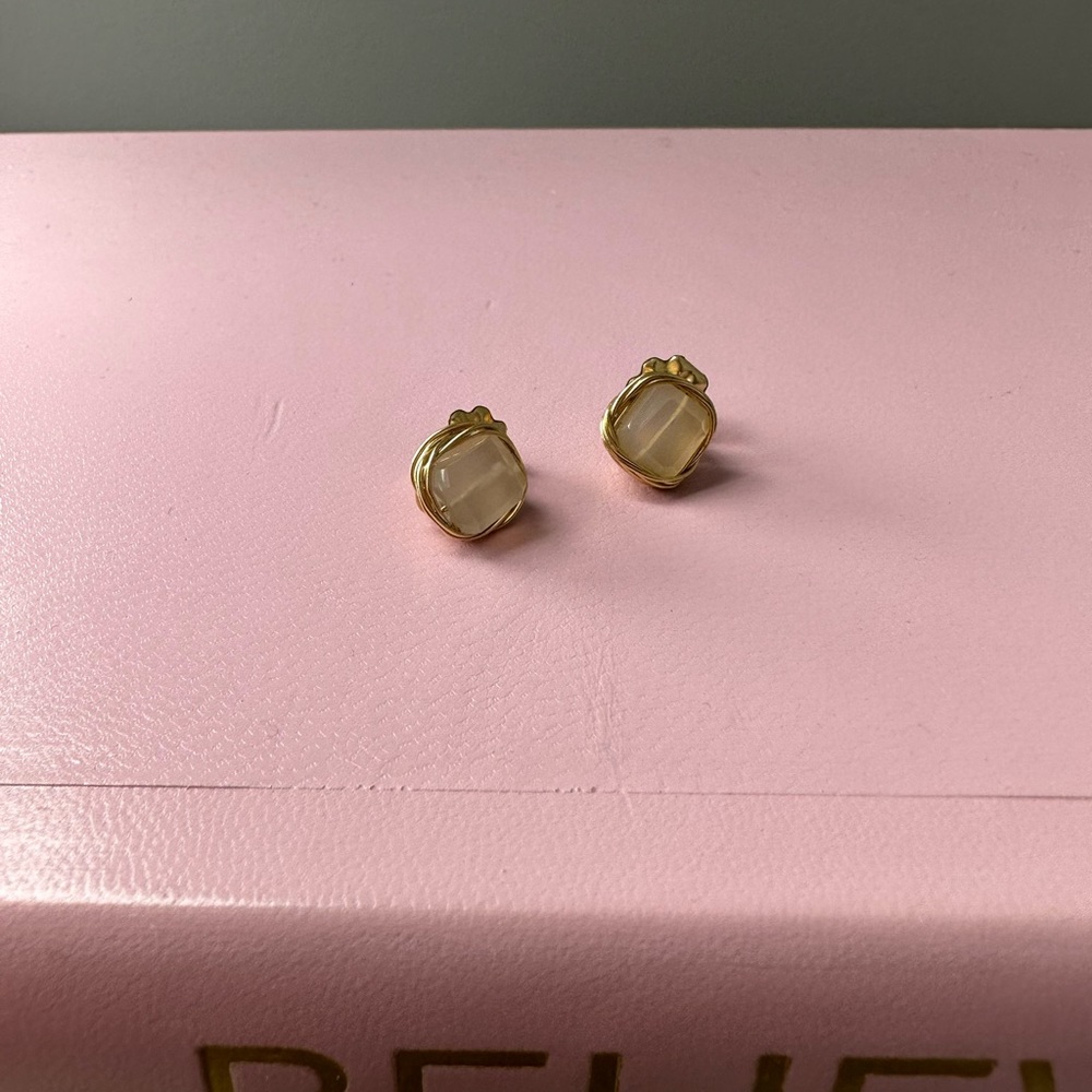 Judith Bright white stone earrings